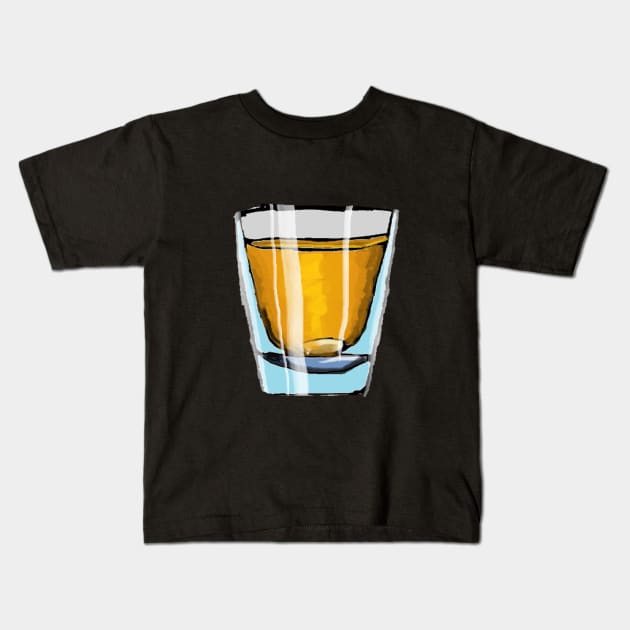 Shot Glass Kids T-Shirt by Jeline King